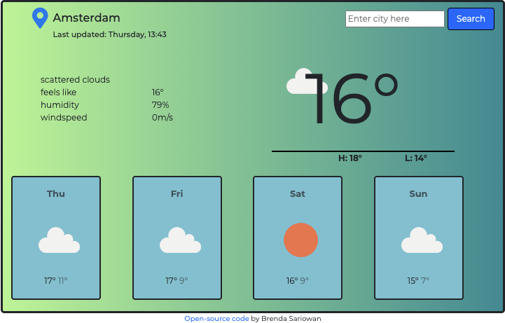 interactive weather application